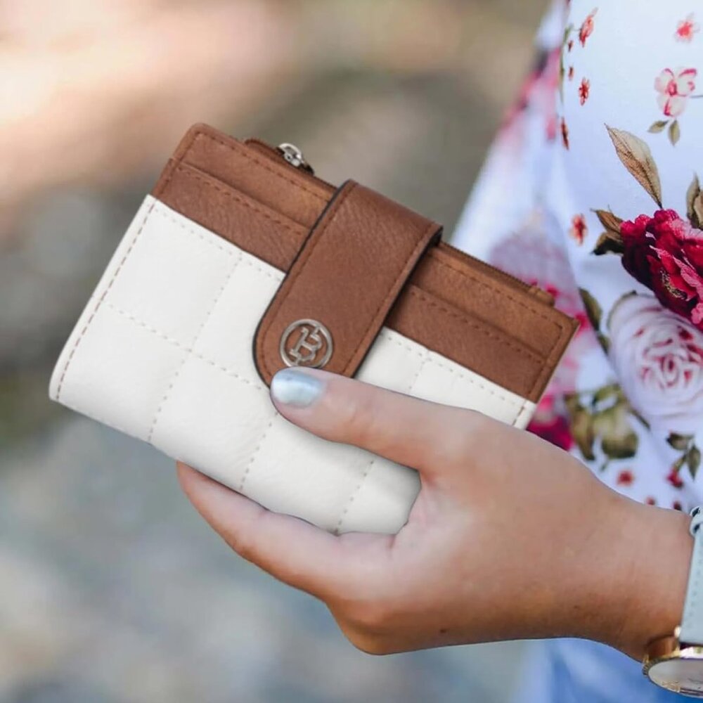 BOSTANTEN Small Wallet Leather RFID Blocking Card Holder Bifold Compact NWT